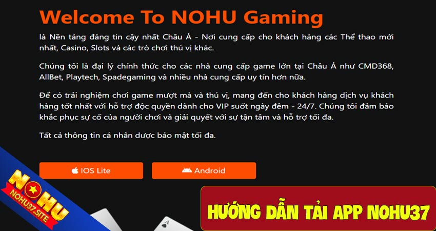 Hướng dẫn tải app nohu37